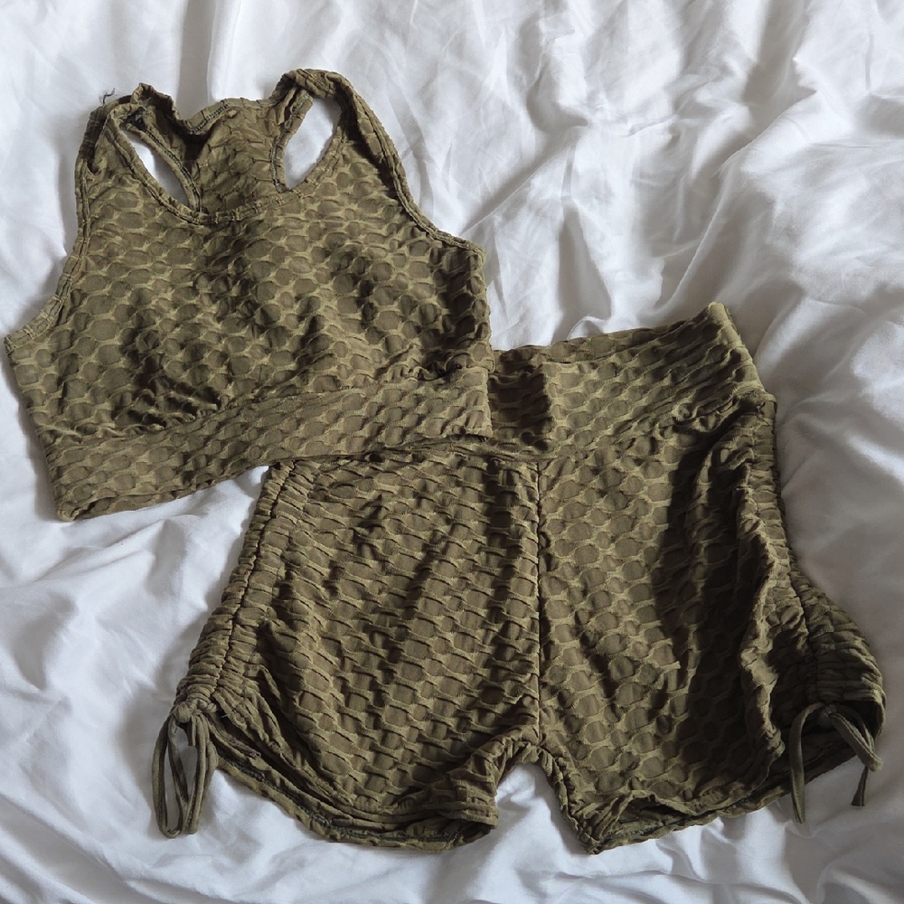 Olive Textured Women's Intimate Set